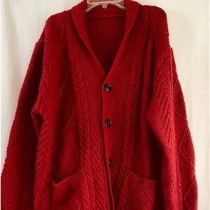 Mens Grandpacore  Shawl v- neck cable knit sweater SZ